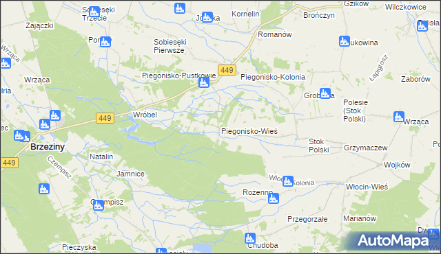 mapa Piegonisko-Wieś, Piegonisko-Wieś na mapie Targeo