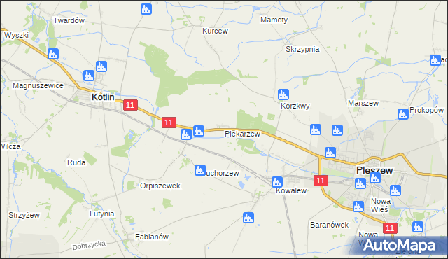 mapa Piekarzew, Piekarzew na mapie Targeo