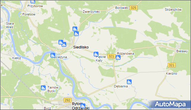 mapa Piękne Kąty, Piękne Kąty na mapie Targeo