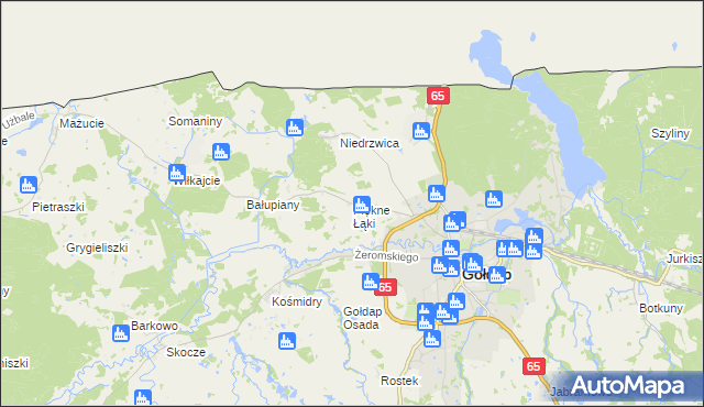 mapa Piękne Łąki, Piękne Łąki na mapie Targeo