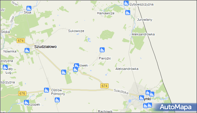 mapa Pierożki, Pierożki na mapie Targeo