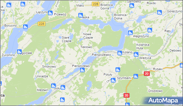 mapa Pierszczewko, Pierszczewko na mapie Targeo