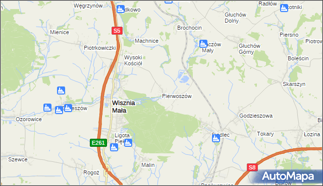 mapa Pierwoszów, Pierwoszów na mapie Targeo