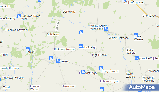 mapa Piętki-Szeligi, Piętki-Szeligi na mapie Targeo