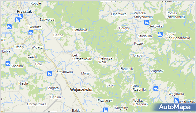 mapa Pietrusza Wola, Pietrusza Wola na mapie Targeo