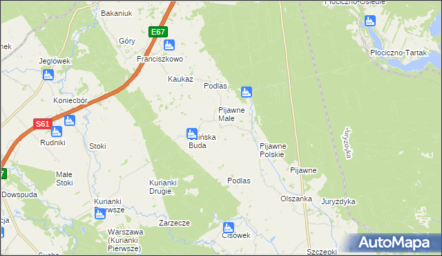 mapa Pijawne Ruskie, Pijawne Ruskie na mapie Targeo