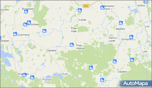 mapa Piłaki Wielkie, Piłaki Wielkie na mapie Targeo