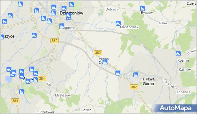 mapa Piława Dolna, Piława Dolna na mapie Targeo