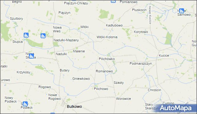 mapa Pilichówko, Pilichówko na mapie Targeo