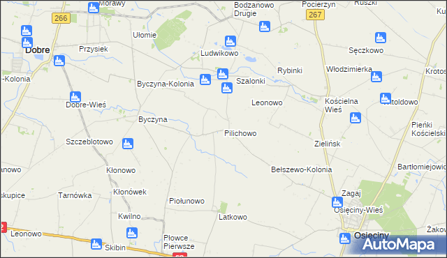 mapa Pilichowo gmina Osięciny, Pilichowo gmina Osięciny na mapie Targeo