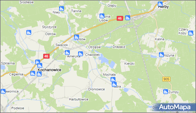 mapa Piłka gmina Herby, Piłka gmina Herby na mapie Targeo