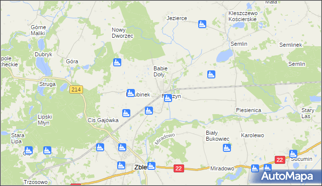 mapa Pinczyn, Pinczyn na mapie Targeo