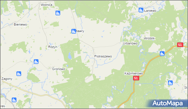 mapa Piotraszewo, Piotraszewo na mapie Targeo