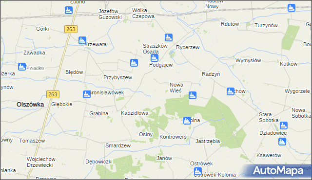 mapa Piotrkówek gmina Grabów, Piotrkówek gmina Grabów na mapie Targeo