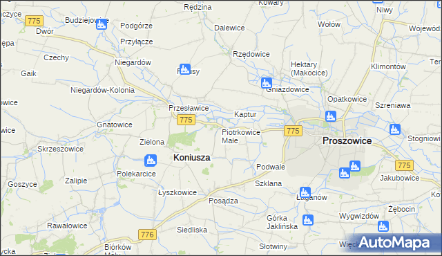 mapa Piotrkowice Małe, Piotrkowice Małe na mapie Targeo