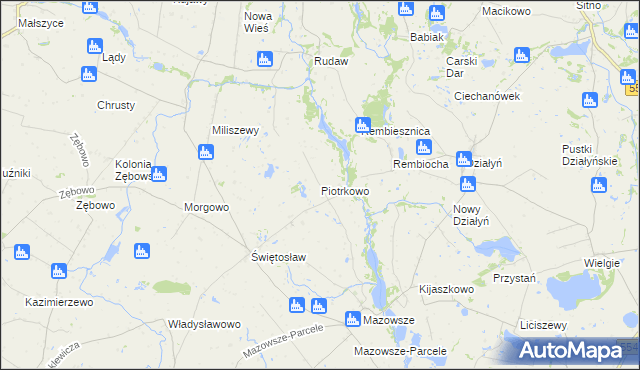 mapa Piotrkowo gmina Ciechocin, Piotrkowo gmina Ciechocin na mapie Targeo
