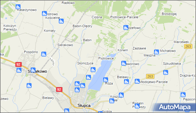 mapa Piotrowice gmina Słupca, Piotrowice gmina Słupca na mapie Targeo