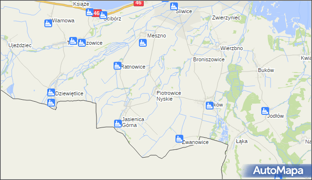 mapa Piotrowice Nyskie, Piotrowice Nyskie na mapie Targeo