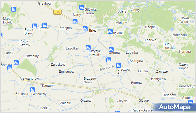 mapa Piskorzec gmina Iłów, Piskorzec gmina Iłów na mapie Targeo