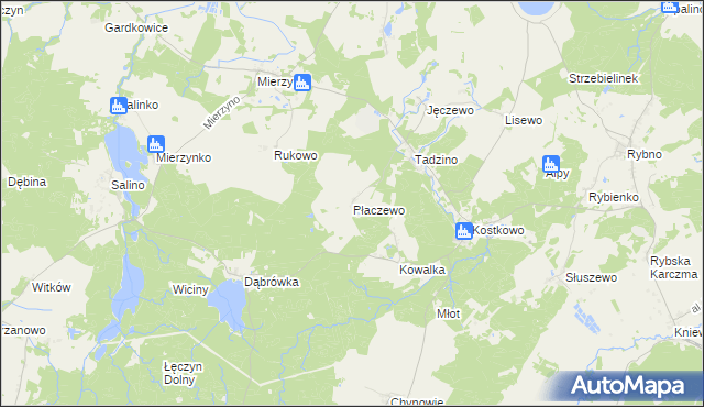 mapa Płaczewo gmina Gniewino, Płaczewo gmina Gniewino na mapie Targeo