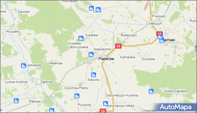 mapa Platerów, Platerów na mapie Targeo