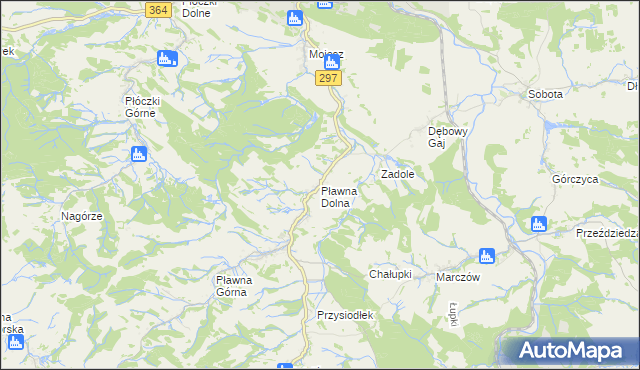 mapa Pławna Dolna, Pławna Dolna na mapie Targeo