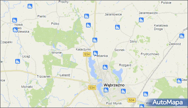 mapa Plebanka gmina Ryńsk, Plebanka gmina Ryńsk na mapie Targeo
