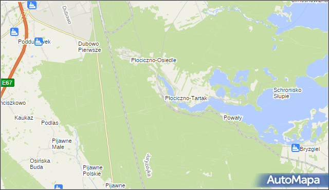 mapa Płociczno-Tartak, Płociczno-Tartak na mapie Targeo