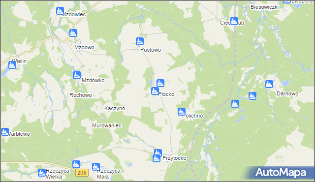 mapa Płocko, Płocko na mapie Targeo