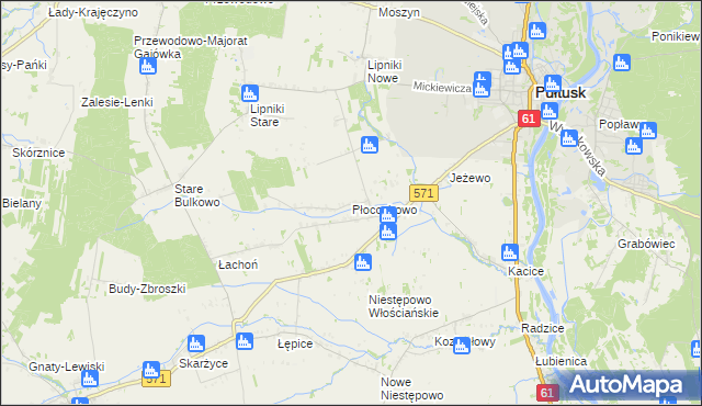 mapa Płocochowo, Płocochowo na mapie Targeo