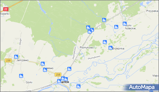 mapa Płomykowo, Płomykowo na mapie Targeo