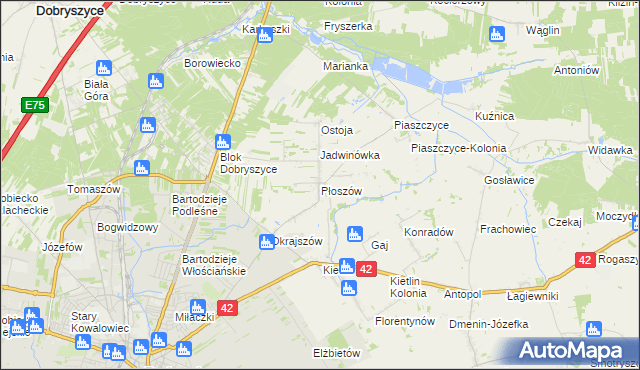 mapa Płoszów, Płoszów na mapie Targeo