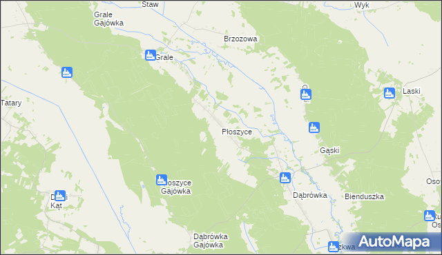 mapa Płoszyce, Płoszyce na mapie Targeo