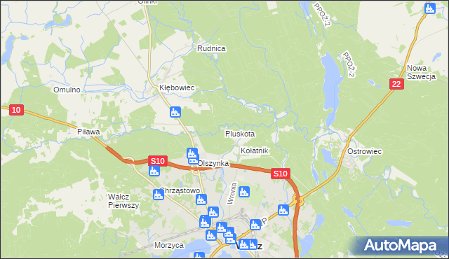 mapa Pluskota, Pluskota na mapie Targeo