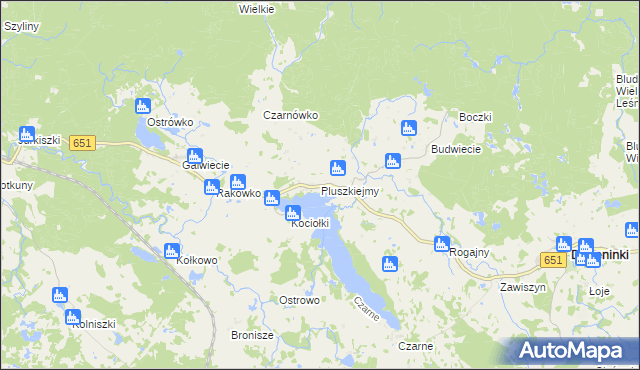 mapa Pluszkiejmy, Pluszkiejmy na mapie Targeo