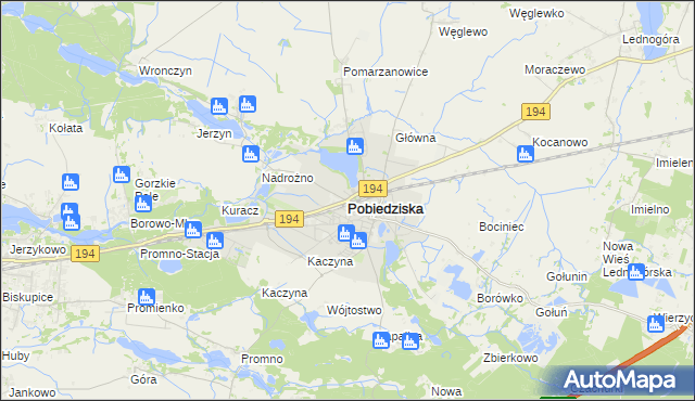 mapa Pobiedziska, Pobiedziska na mapie Targeo