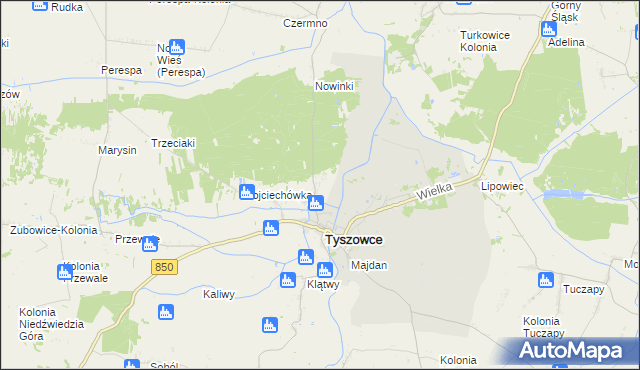 mapa Podbór gmina Tyszowce, Podbór gmina Tyszowce na mapie Targeo