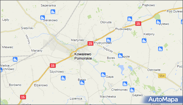 mapa Podborek gmina Kowalewo Pomorskie, Podborek gmina Kowalewo Pomorskie na mapie Targeo