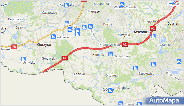 mapa Podbucze gmina Godów, Podbucze gmina Godów na mapie Targeo