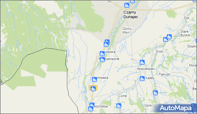 mapa Podczerwone, Podczerwone na mapie Targeo