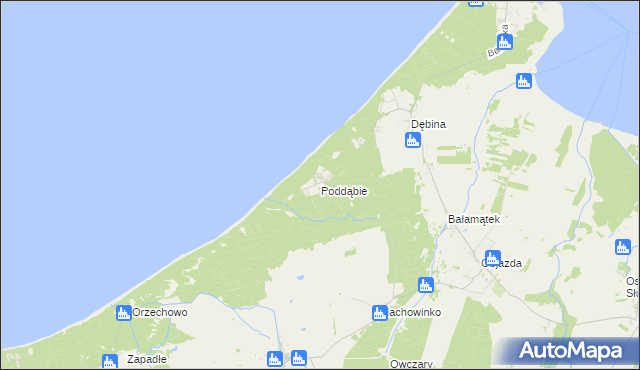 mapa Poddąbie, Poddąbie na mapie Targeo