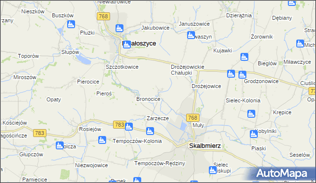 mapa Podgaje gmina Skalbmierz, Podgaje gmina Skalbmierz na mapie Targeo