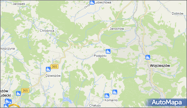 mapa Podgórki gmina Świerzawa, Podgórki gmina Świerzawa na mapie Targeo