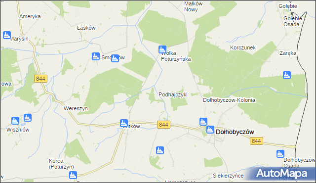 mapa Podhajczyki, Podhajczyki na mapie Targeo