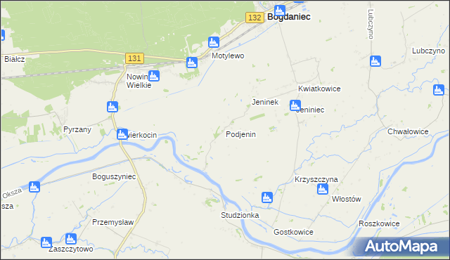 mapa Podjenin, Podjenin na mapie Targeo