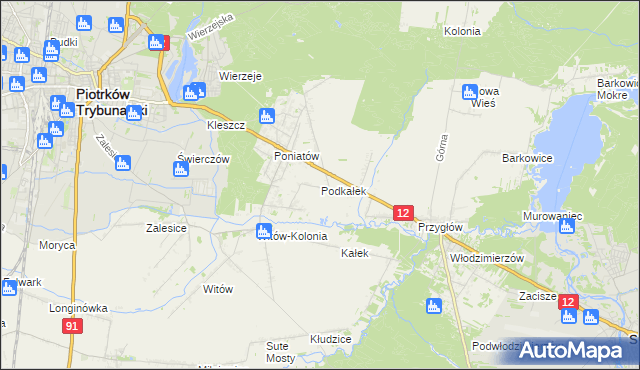 mapa Podkałek, Podkałek na mapie Targeo