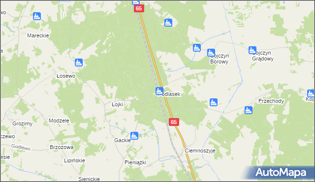 mapa Podlasek gmina Grajewo, Podlasek gmina Grajewo na mapie Targeo