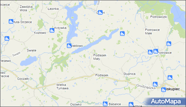 mapa Podlasek Mały, Podlasek Mały na mapie Targeo