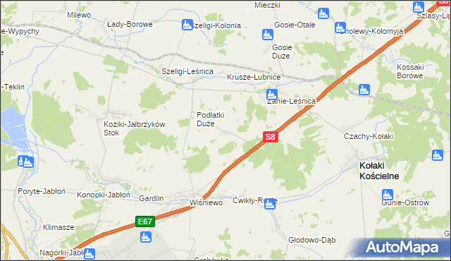 mapa Podłatki Małe, Podłatki Małe na mapie Targeo