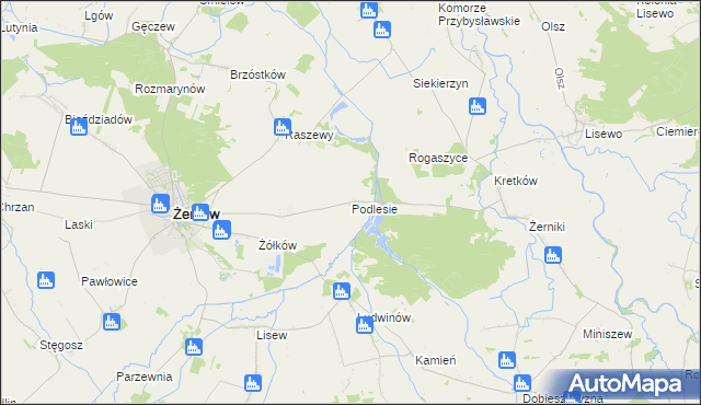 mapa Podlesie gmina Żerków, Podlesie gmina Żerków na mapie Targeo
